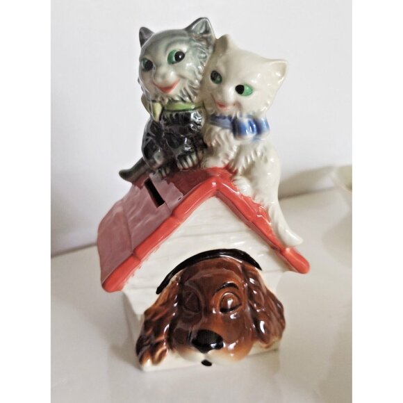 Rare Vintage Goebel Hummel Naughty Cats/Sleeping Dog Coin Bank 6.5" Tall 1950's - Picture 1 of 13